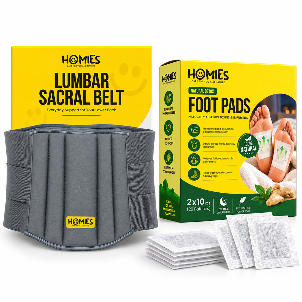 Lumbar Back Support Belt & Foot Pads Combo