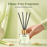 Glass Reed Oil Diffuser Set – Lemongrass Fragrance