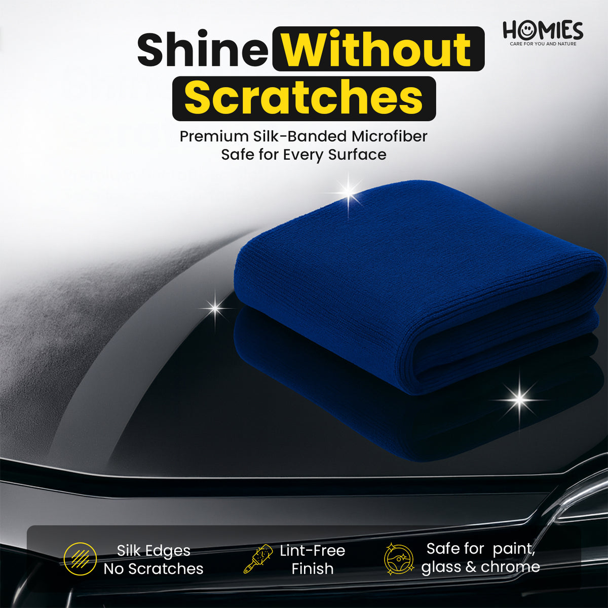 Microfiber Cleaning Cloth for Car, Bike & Home – 350 GSM